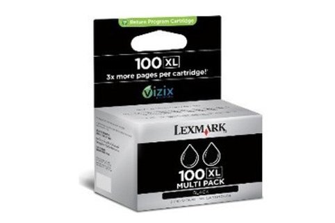 Lexmark #100XL Pro115 Black Ink Twin Pack  (Genuine)