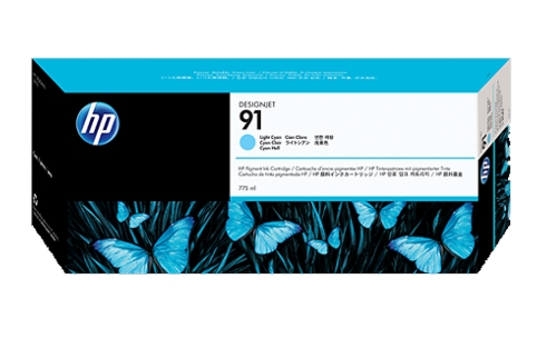 HP #91 Designjet Z6100PS Light Cyan Ink (Genuine)