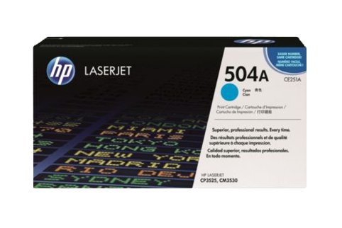 HP #504A LaserJet CP3525dn Cyan Toner Cartridge (Genuine)