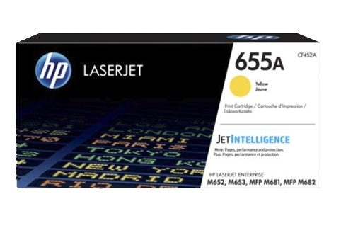 HP #655A LaserJet Enterprise MFP M682 Yellow Toner Cartridge (Genuine)
