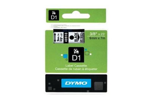DYMO SD40910 Black on Transparent 9MM X 7M Tape (Genuine)