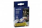 Brother PT-2030 Laminated Gold on Black Tape - 12mm x 8m (Genuine)