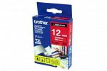 Brother PT-1090 Laminated White on Red Tape - 12mm x 8m (Genuine)