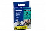 Brother PT-1090 Laminated Black on Green Tape - 12mm x 8m (Genuine)