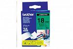 Brother PT-2300 Laminated Black on Green Tape - 18mm x 8m (Genuine)