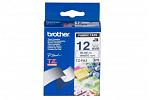 Brother PT-7600 Fabric Tape Blue on White Tape - 12mm x 3m (Genuine)