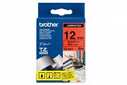 Brother PT-9600 Laminated Black on Red Tape - 12mm x 8m (Genuine)