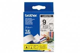 Brother PT-2430PC Laminated Black on Clear Tape - 9mm x 8m (Genuine)