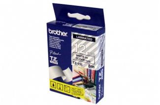 Brother PT-1950 Laminated White on Clear Tape - 12mm x 8m (Genuine)
