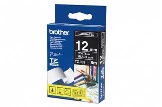 Brother PT-1280DT Laminated White on Black Tape - 12mm x 8m (Genuine)